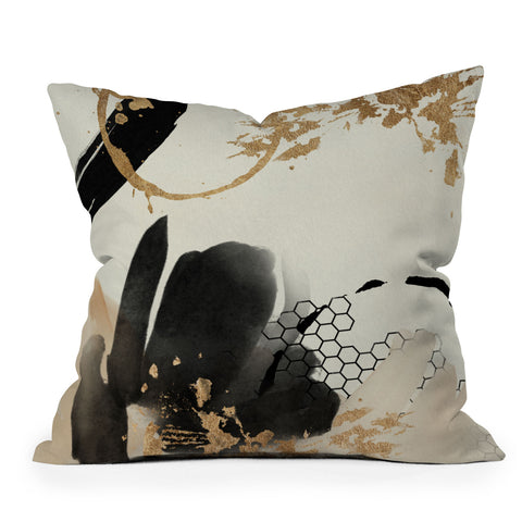 Sheila Wenzel-Ganny Black Ink Abstract Outdoor Throw Pillow