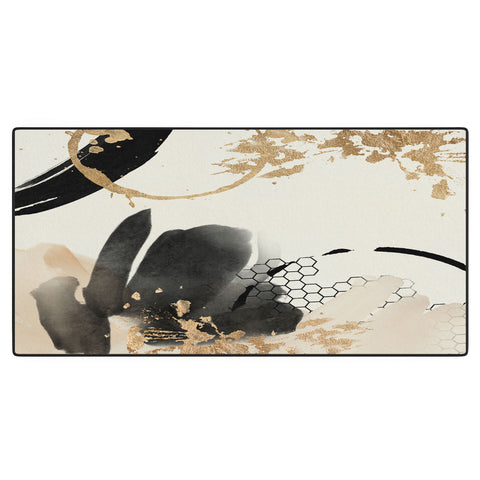 Sheila Wenzel-Ganny Black Ink Abstract Desk Mat