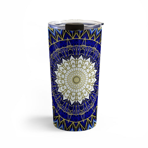Sheila Wenzel-Ganny Bohemian Blue Gold Mandala Travel Mug
