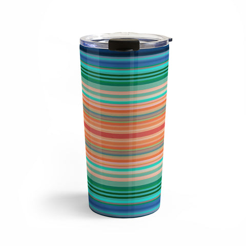 Sheila Wenzel-Ganny Bold Blue Orange Stripes Travel Mug