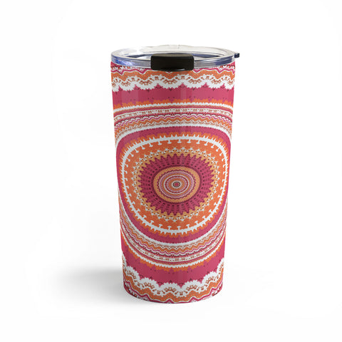 Sheila Wenzel-Ganny Bright Pink Coral Mandala Travel Mug