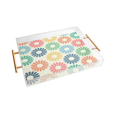 Sheila Wenzel-Ganny Colorful Daisy Pattern Acrylic Tray