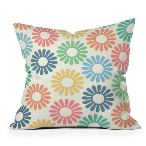 Sheila Wenzel-Ganny Colorful Daisy Pattern Outdoor Throw Pillow