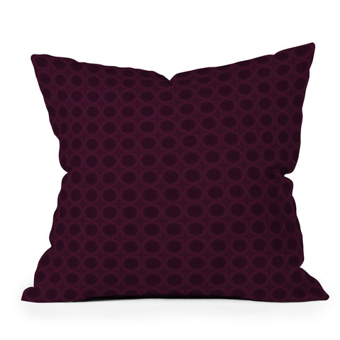 Sheila Wenzel-Ganny Dark Merlot Circle Design Outdoor Throw Pillow