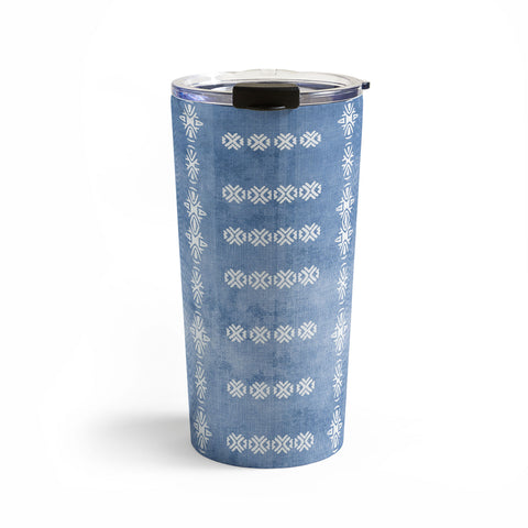 Sheila Wenzel-Ganny Denim Blue Mud Cloth Travel Mug