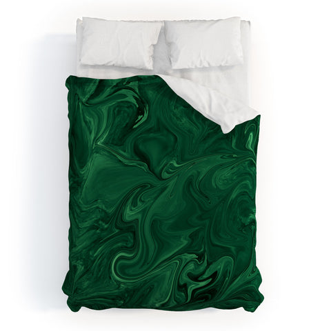 Sheila Wenzel-Ganny Emerald Green Abstract Duvet Cover
