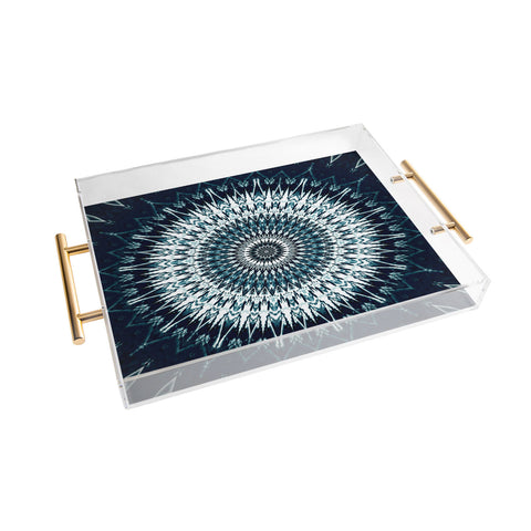 Sheila Wenzel-Ganny Indigo Navy White Mandala Acrylic Tray