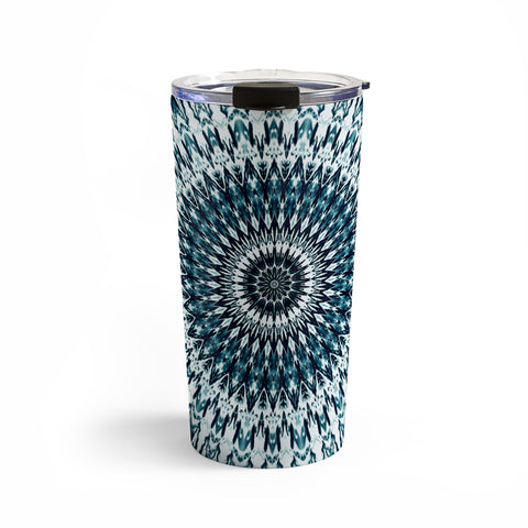 Sheila Wenzel-Ganny Indigo Navy White Mandala Travel Mug