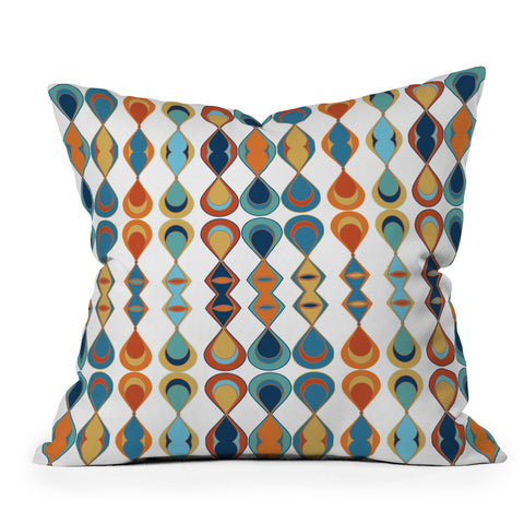 Sheila Wenzel-Ganny Mid Century Lava Drops Outdoor Throw Pillow