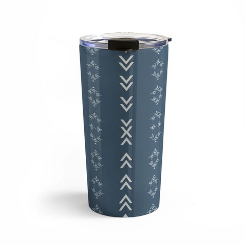 Sheila Wenzel-Ganny Minimal Blue Tribal Mudcloth Travel Mug