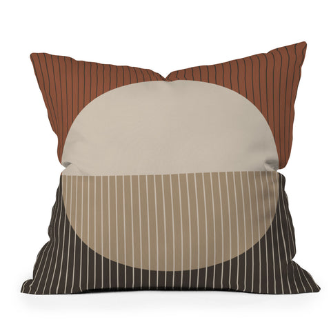 Sheila Wenzel-Ganny Minimal Neutral Line Geo Outdoor Throw Pillow