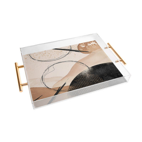 Sheila Wenzel-Ganny Minimalist Black Gold Acrylic Tray