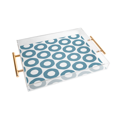 Sheila Wenzel-Ganny Minimalist Blue Grey Dots Acrylic Tray