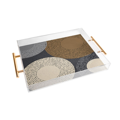 Sheila Wenzel-Ganny Minimalist Brown Circles Acrylic Tray