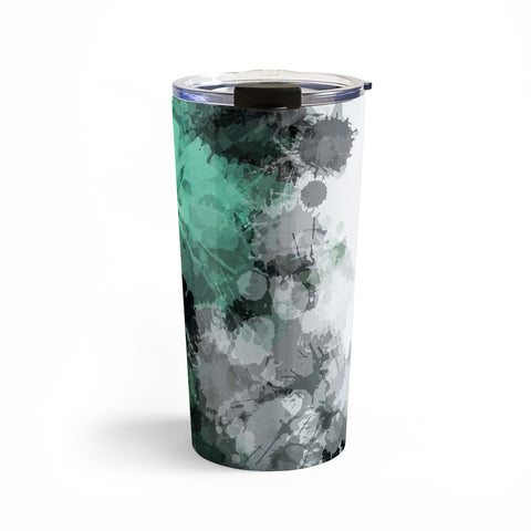 Sheila Wenzel-Ganny Mint Green Paint Splatter Abstract Travel Mug