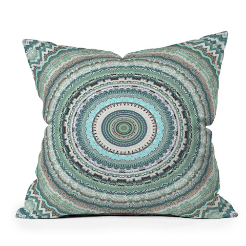 Sheila Wenzel-Ganny Minty Green Mandala Outdoor Throw Pillow