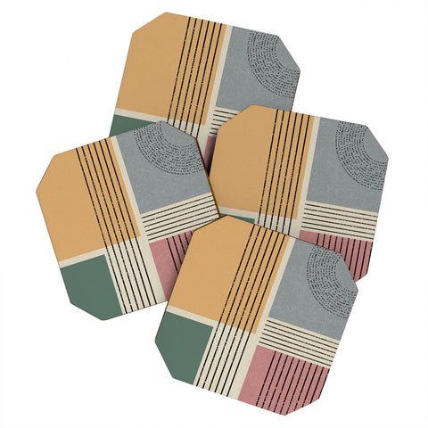 Sheila Wenzel-Ganny Modern Geo Design Coaster Set