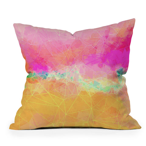 Sheila Wenzel-Ganny Modern Pastel Rainbow Cascade Outdoor Throw Pillow