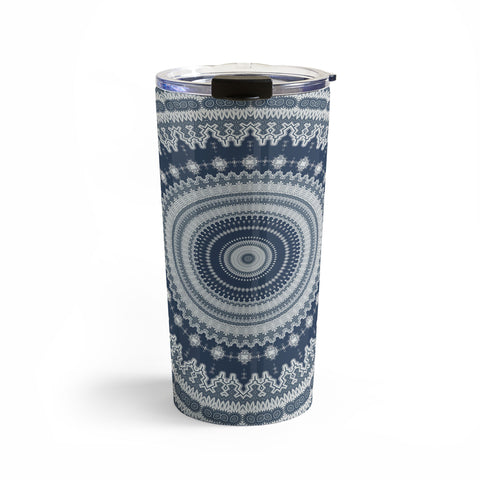 Sheila Wenzel-Ganny Navy Grey Mandala Travel Mug
