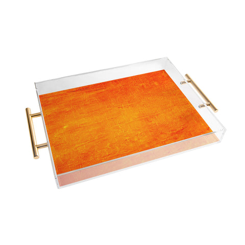 Sheila Wenzel-Ganny Orange Sunset Textured Acrylic Acrylic Tray