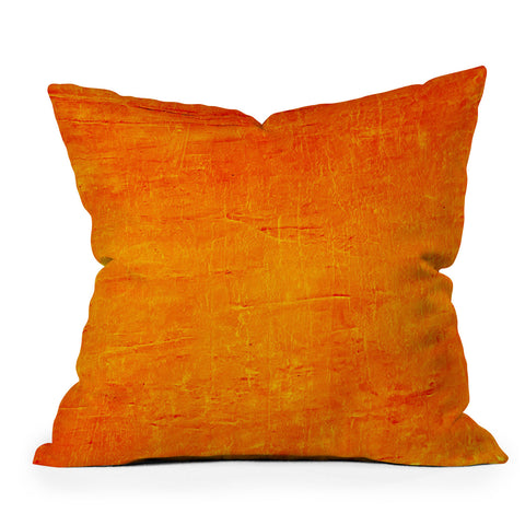 Sheila Wenzel-Ganny Orange Sunset Textured Acrylic Outdoor Throw Pillow