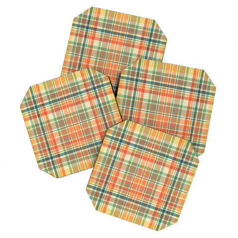 Sheila Wenzel-Ganny Pastel Country Plaids Coaster Set