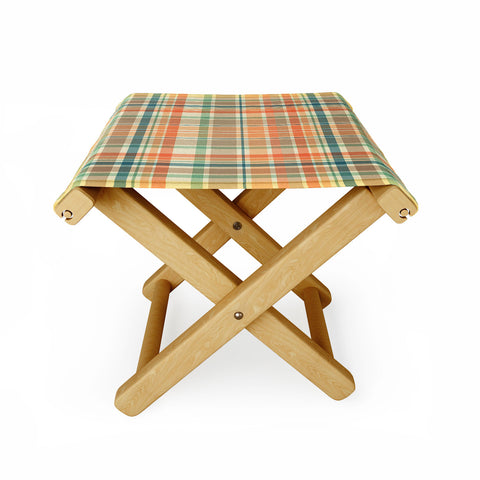 Sheila Wenzel-Ganny Pastel Country Plaids Folding Stool