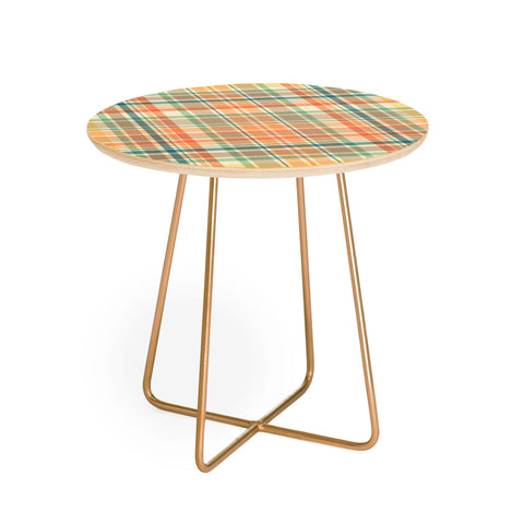 Sheila Wenzel-Ganny Pastel Country Plaids Round Side Table