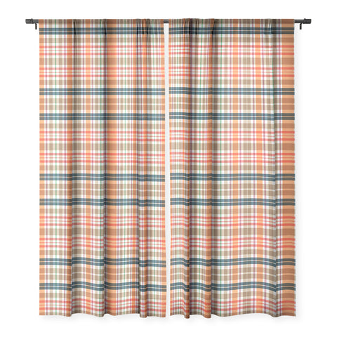Sheila Wenzel-Ganny Picnic Summer Plaids Sheer Window Curtain