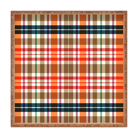 Sheila Wenzel-Ganny Picnic Summer Plaids Square Tray