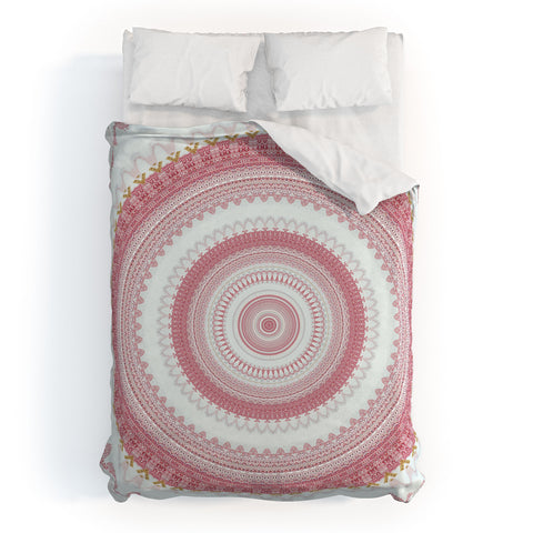 Sheila Wenzel-Ganny Pink Glitter Stone Mandala Duvet Cover