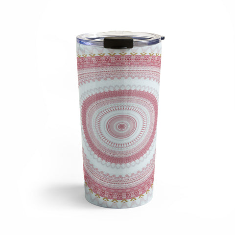 Sheila Wenzel-Ganny Pink Glitter Stone Mandala Travel Mug