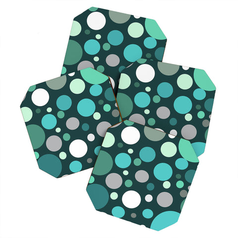 Sheila Wenzel-Ganny Polka DOT Green Blues Coaster Set