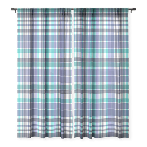Sheila Wenzel-Ganny Purple Turquoise Plaids Sheer Non Repeat