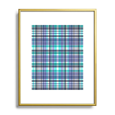 Sheila Wenzel-Ganny Purple Turquoise Plaids Metal Framed Art Print