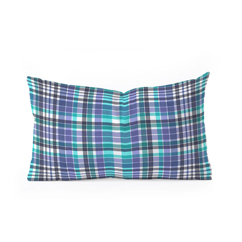 Sheila Wenzel-Ganny Purple Turquoise Plaids Oblong Throw Pillow