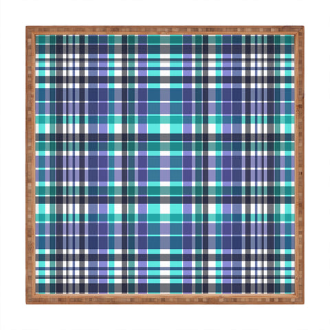 Sheila Wenzel-Ganny Purple Turquoise Plaids Square Tray