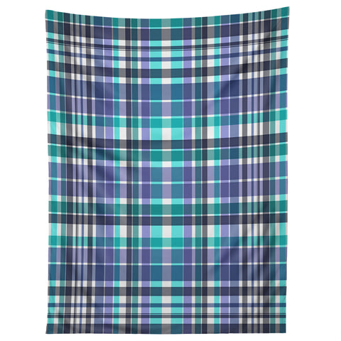 Sheila Wenzel-Ganny Purple Turquoise Plaids Tapestry