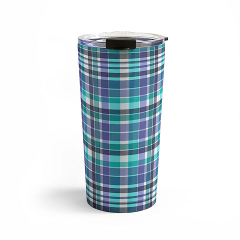 Sheila Wenzel-Ganny Purple Turquoise Plaids Travel Mug