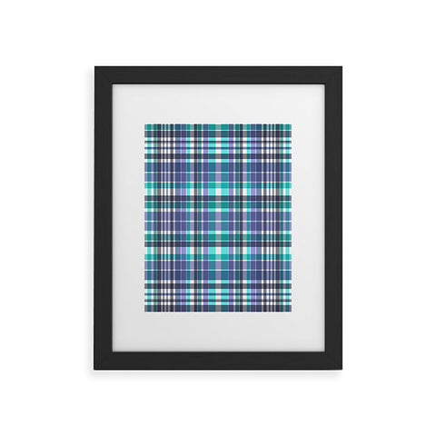 Sheila Wenzel-Ganny Purple Turquoise Plaids Framed Art Print