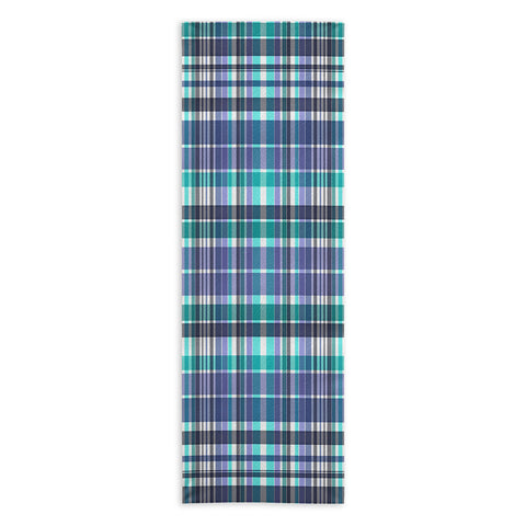Sheila Wenzel-Ganny Purple Turquoise Plaids Yoga Towel