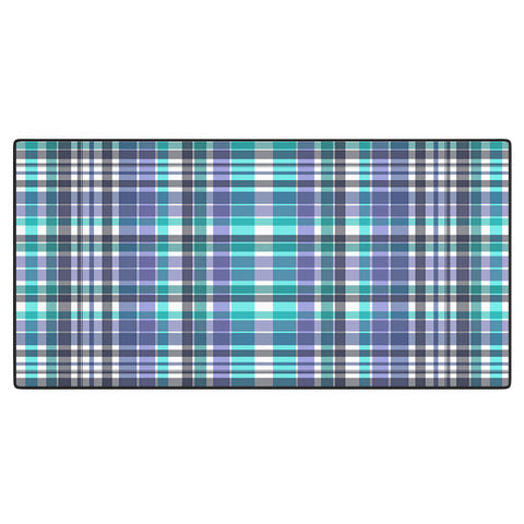 Sheila Wenzel-Ganny Purple Turquoise Plaids Desk Mat