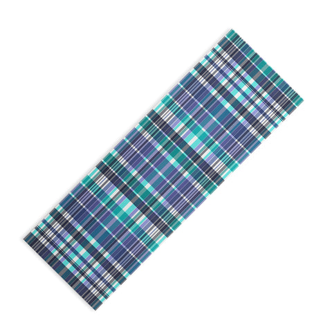 Sheila Wenzel-Ganny Purple Turquoise Plaids Yoga Mat