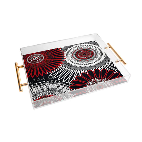 Sheila Wenzel-Ganny Red Mandala Love Acrylic Tray