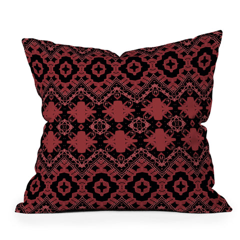 Sheila Wenzel-Ganny Red Tribal Outdoor Throw Pillow