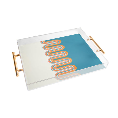 Sheila Wenzel-Ganny Retro Rainbow Wave Acrylic Tray