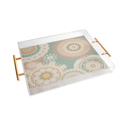 Sheila Wenzel-Ganny Rose Gold Mint Mandala Acrylic Tray