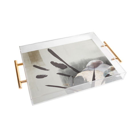 Sheila Wenzel-Ganny Serene Floral Abstract Acrylic Tray