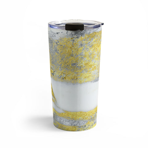Sheila Wenzel-Ganny Silver and Gold Marble Design Travel Mug
