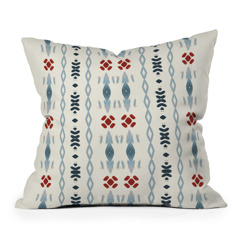 Sheila Wenzel-Ganny Simple Blue Tribal Outdoor Throw Pillow
